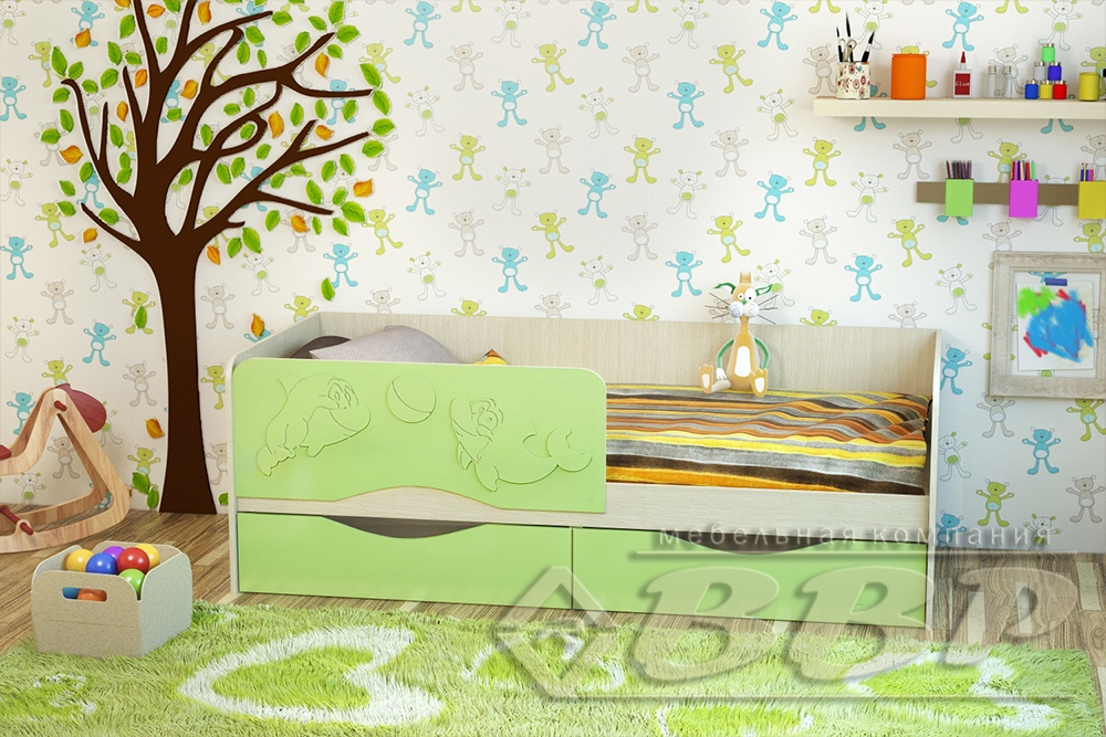 мебель Благовещенск Амурская картинка Дельфин-2 Кровать  1,4*0,66*0,85 от магазина "Ваша мебель"